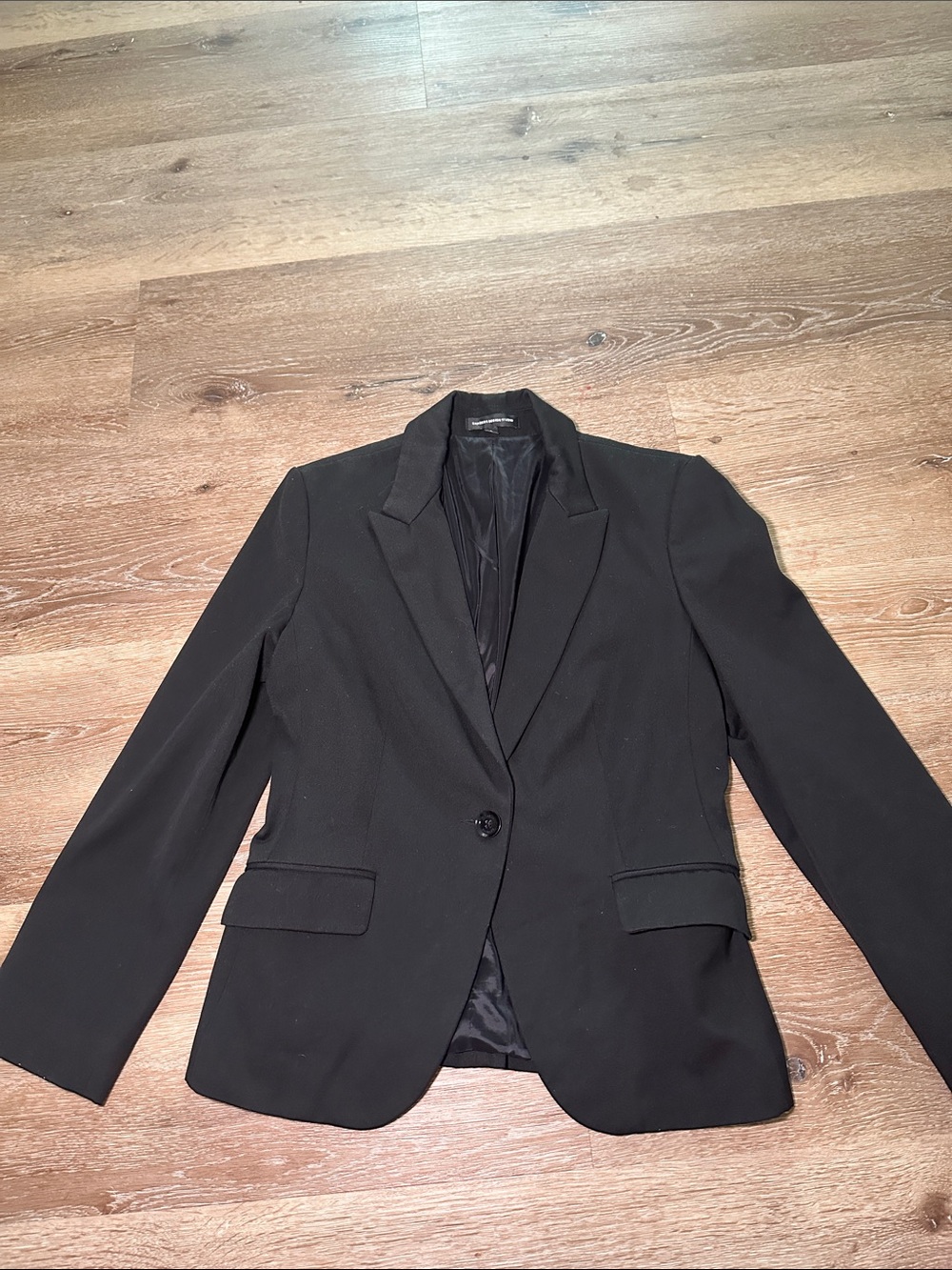 Express Black Single-Button Tailored Blazer